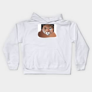 Cougar with Green Eyes Kids Hoodie